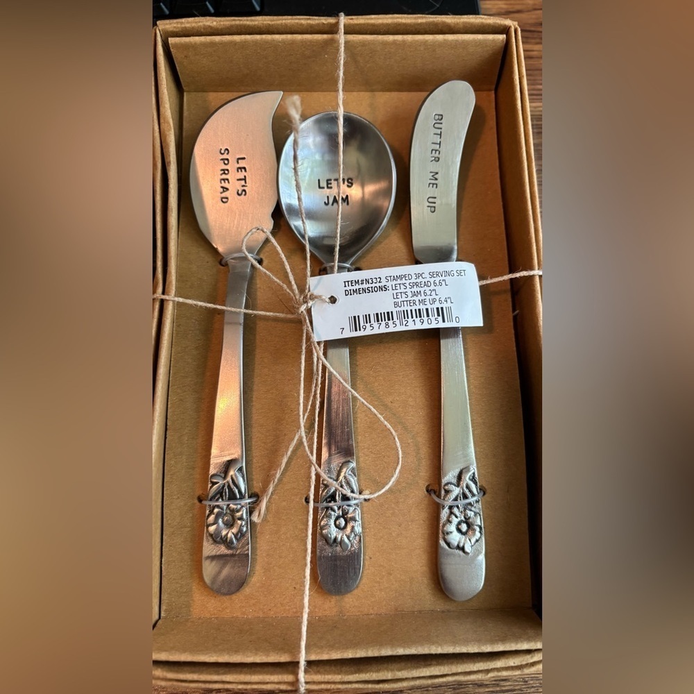 NIB Thirstystone Stamped 3pc Serving Set